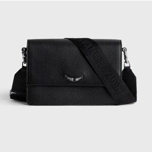 Zadig & Voltaire Lolita Wings Black Leather Shoulder Crossbody Bag